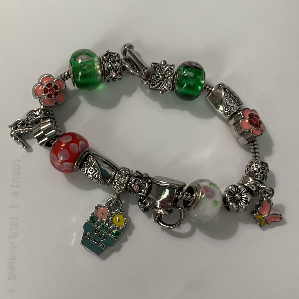 Willabee & Ward May charm bracelet. Happy Mothers Day. Teapot butterfly …